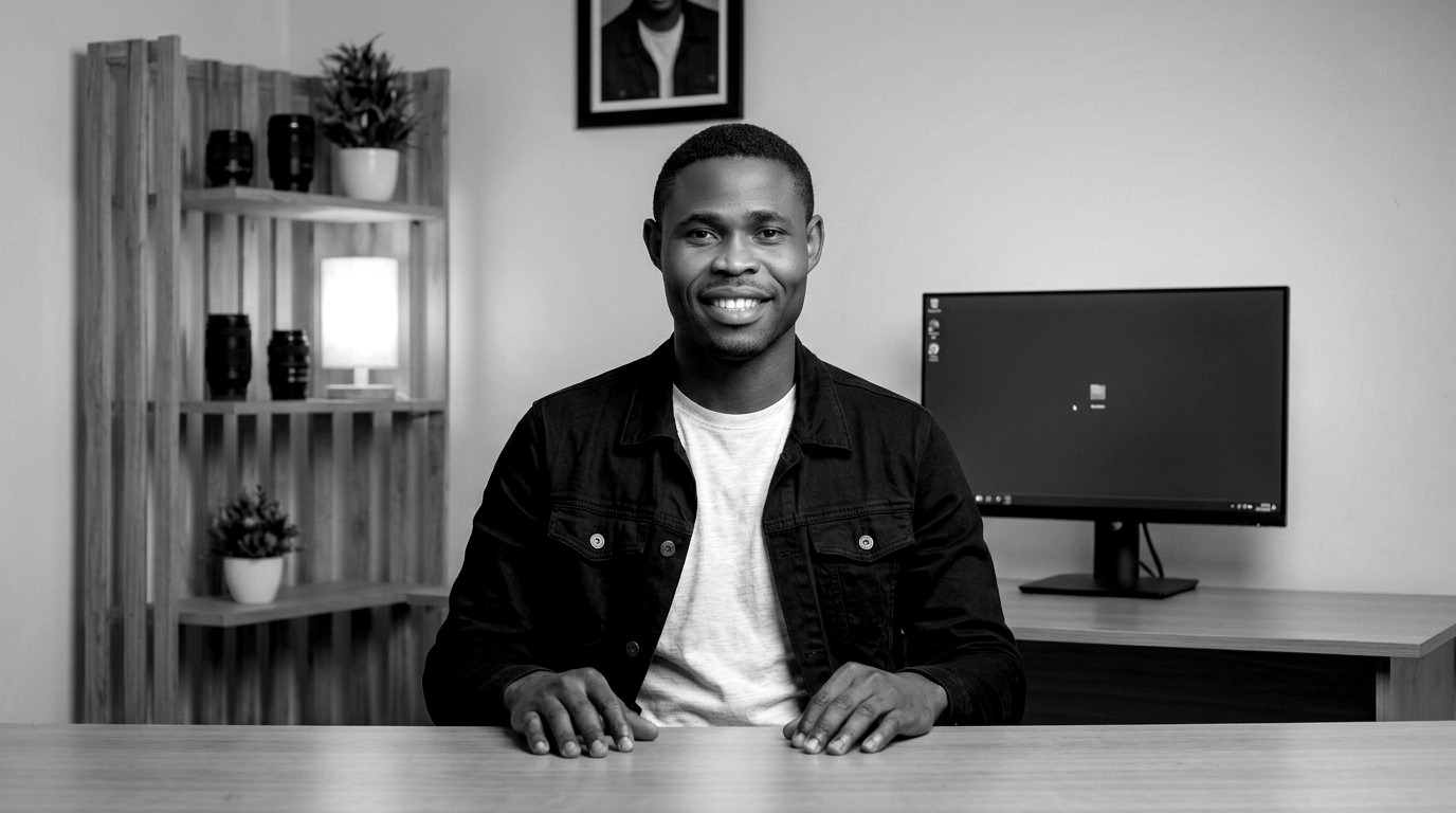 Oluwarotimi Emmanuel at his desk